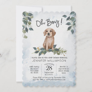 Oh Junge! Baby Shower Puppy Dog Einladung