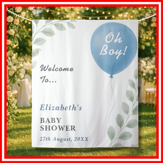 Oh Junge Baby Shower Wandteppich