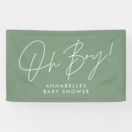 Oh Junge Babydusche Drehbuch Moderner Weiß-Schick Banner