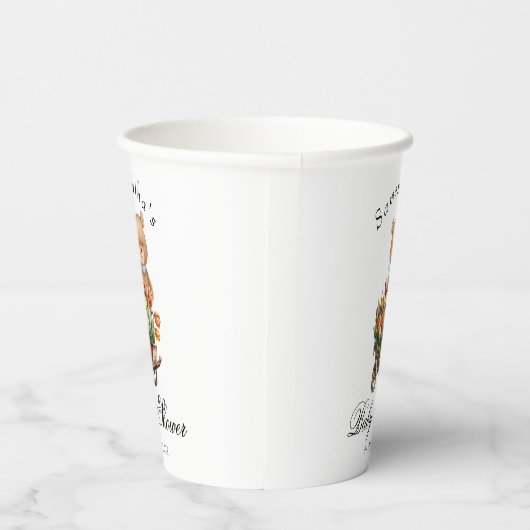 oh Junge Babydusche grün elegant Pappbecher (Rechts)