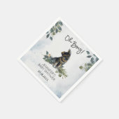 Oh Junge! Babydusche Niedlich Welpe Serviette (Ecke)