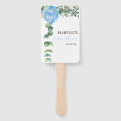 Oh Junge Ballon Grüne Eukalyptus Babydusche Fächer (Rückseite)