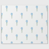 Oh Junge Ballon Grüne Eukalyptus Babydusche Geschenkpapier (Flach)