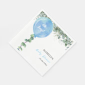 Oh Junge Ballon Grüne Eukalyptus Babydusche Serviette (Ecke)