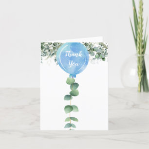 Oh Junge Ballon Grünzeug Eukalyptus Babyparty Dankeskarte
