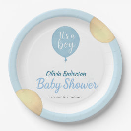 Oh, Junge! Balloon Baby ist fällig Pappteller