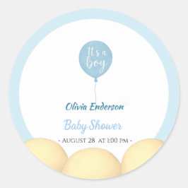 Oh, Junge! Balloon Baby ist fällig Runder Aufkleber