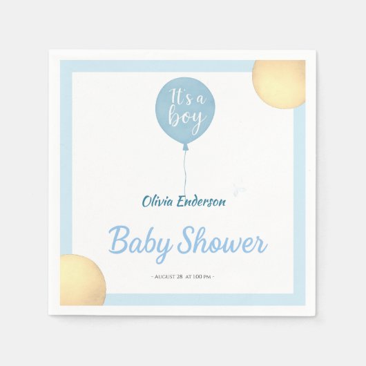 Oh, Junge! Balloon Baby ist fällig Serviette (Vorderseite)