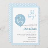 Oh, Junge! Balloon Baby ist gebührend eingeladen Einladung (Vorne/Hinten)