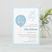 Oh, Junge! Balloon Baby ist gebührend eingeladen Einladung (Stehend Vorderseite)