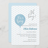 Oh, Junge! Balloon Baby ist gebührend eingeladen Einladung (Vorne/Hinten)