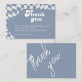 Oh Junge! blau kariert | Gingham | Vielen Dank Begleitkarte (Vorne/Hinten)