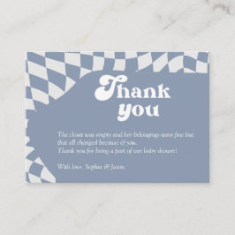 Oh Junge! blau kariert | Gingham | Vielen Dank Begleitkarte