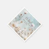 Oh Junge! Blaue Aquarell-Babydusche Serviette (Ecke)