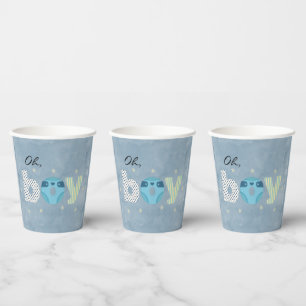 Oh Junge Blaue Aquarell-Windel-Baby-Party Pappbecher