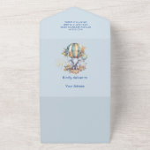 Oh Junge blaue Aquarellendusche All In One Einladung (Außenbereich)