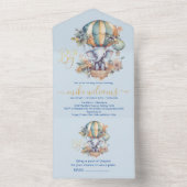 Oh Junge blaue Aquarellendusche All In One Einladung (Innen Boden)