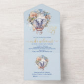 Oh Junge blaue Aquarellendusche All In One Einladung (Innen Boden)