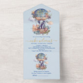 Oh Junge blaue Aquarellendusche All In One Einladung (Innen Boden)