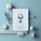 Oh Junge blaue Aquarellendusche Einladung