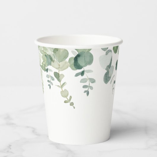 Oh Junge blaue Ballon Junge Babydusche Grün Pappbecher (Rückseite)