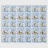 Oh Junge Blaue Donuts Baby-Party Geschenkpapier (Flach)