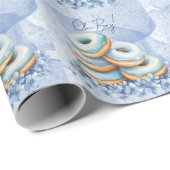 Oh Junge Blaue Donuts Baby-Party Geschenkpapier (Rolleneckpunkt)