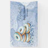 Oh Junge Blaue Donuts Baby Shower Banner (Vertikal)