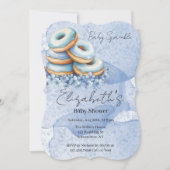 Oh Junge Blaue Donuts Baby Shower  Einladung (Vorderseite)