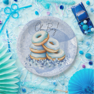 Oh Junge Blaue Donuts Baby Shower Pappteller