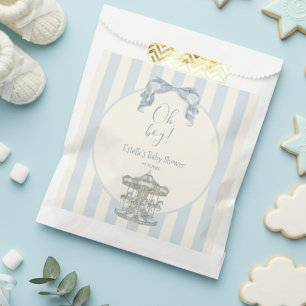 Oh Junge Blaue Schleife Karussell Aquarell-Baby-Pa Geschenktütchen