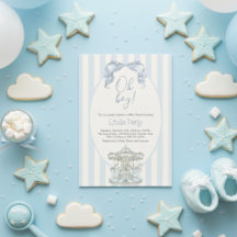 Oh Junge Blaue Schleife Karussell Vintage Baby Sho