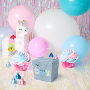 Oh Junge Blaue Wasserfarbe Windel Baby Shower Gesc Geschenkschachtel