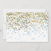 Oh Junge! Blue & Gold Confetti Babydusche Einladung (Rückseite)