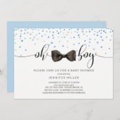 Oh Junge! Bow Krawatte Boys Kinderdusche Einladung (Vorne/Hinten)