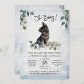 Oh Junge! Boy Baby German Shepherd Einladung (Vorne/Hinten)