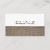 Oh Junge, Burlap Mustache Save the Date Begleitkarte (Rückseite)