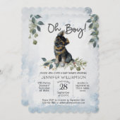 Oh Junge! Deutsche Schäferhund Dog Baby Dusche Einladung (Vorne/Hinten)