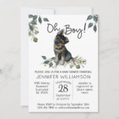 Oh Junge! Dog Baby Duwer German Shepherd Puppy Einladung (Vorderseite)