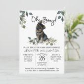 Oh Junge! Dog Baby Duwer German Shepherd Puppy Einladung (Stehend Vorderseite)