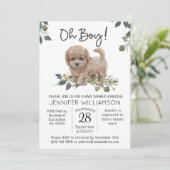 Oh Junge! Dog Baby Duwer Labradoodle Einladung (Stehend Vorderseite)