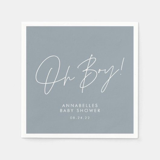 oh-Junge-Duschkopf blau Serviette (Vorderseite)