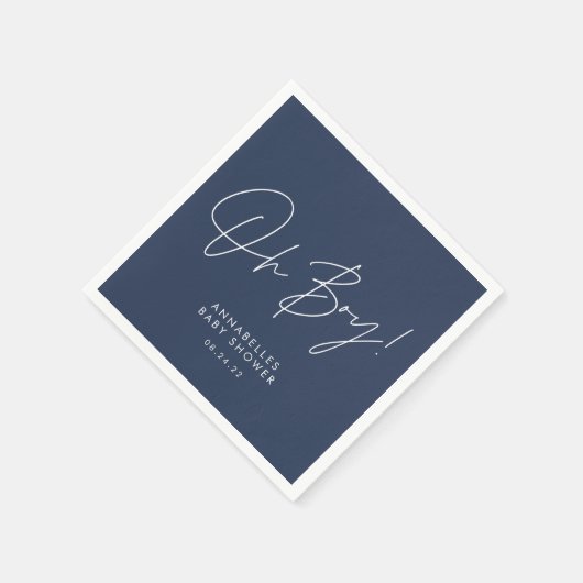 oh Junge Duschskript navin blau elegant Serviette (Ecke)