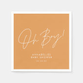 Oh Junge Duschskript orange elegant Serviette (Vorderseite)