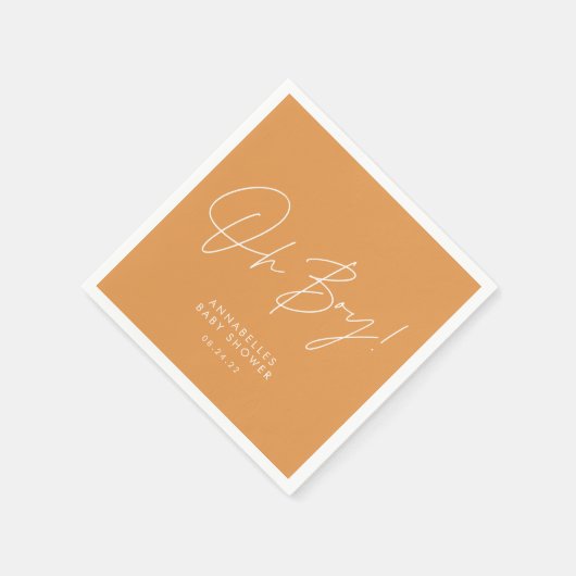 Oh Junge Duschskript orange elegant Serviette (Ecke)