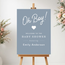 Oh Junge Dusty Blue Babyparty Willkommensschild