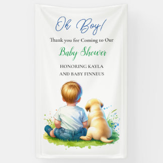 Oh Junge! Ein Baby und seine Dog Baby Dusche Banner