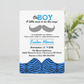 Oh, Junge, ein kleiner Mann ist auf dem Weg, Baby  Einladung (Stehend Vorderseite)