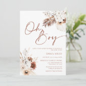 Oh Junge Einladung Boho Baby Dusche Einladung (Stehend Vorderseite)