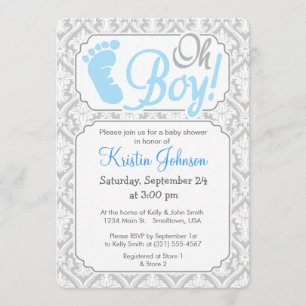 Oh Junge! Einladung der Babydusche